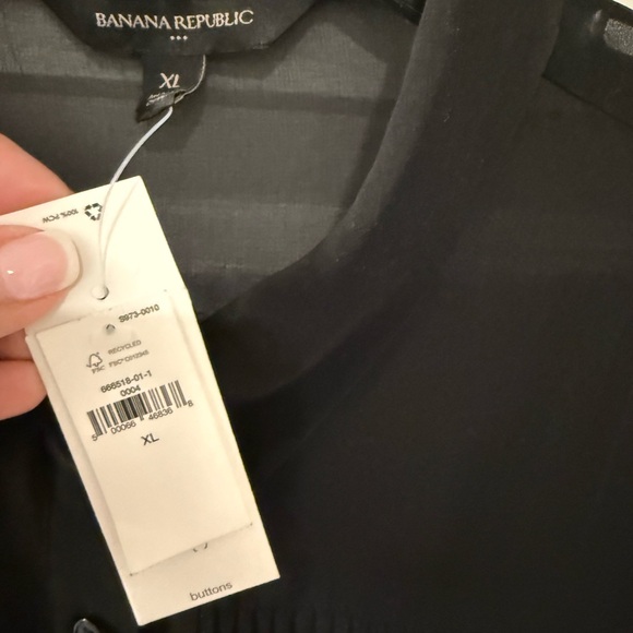 NWT Banana Republic Elegant Black Sheer Dress with stretch slip/dress underneath - Picture 5 of 10